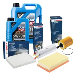 Inspektionspaket Bosch Filterkit Liqui Moly 5W-30 VW TRANSPORTER T5 Van