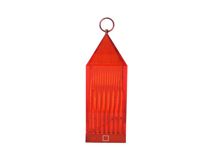 Kartell - Lampe extérieur sans fil rechargeable Lantern - Rouge - PMMA recyclé - Designer Fabio Novembre