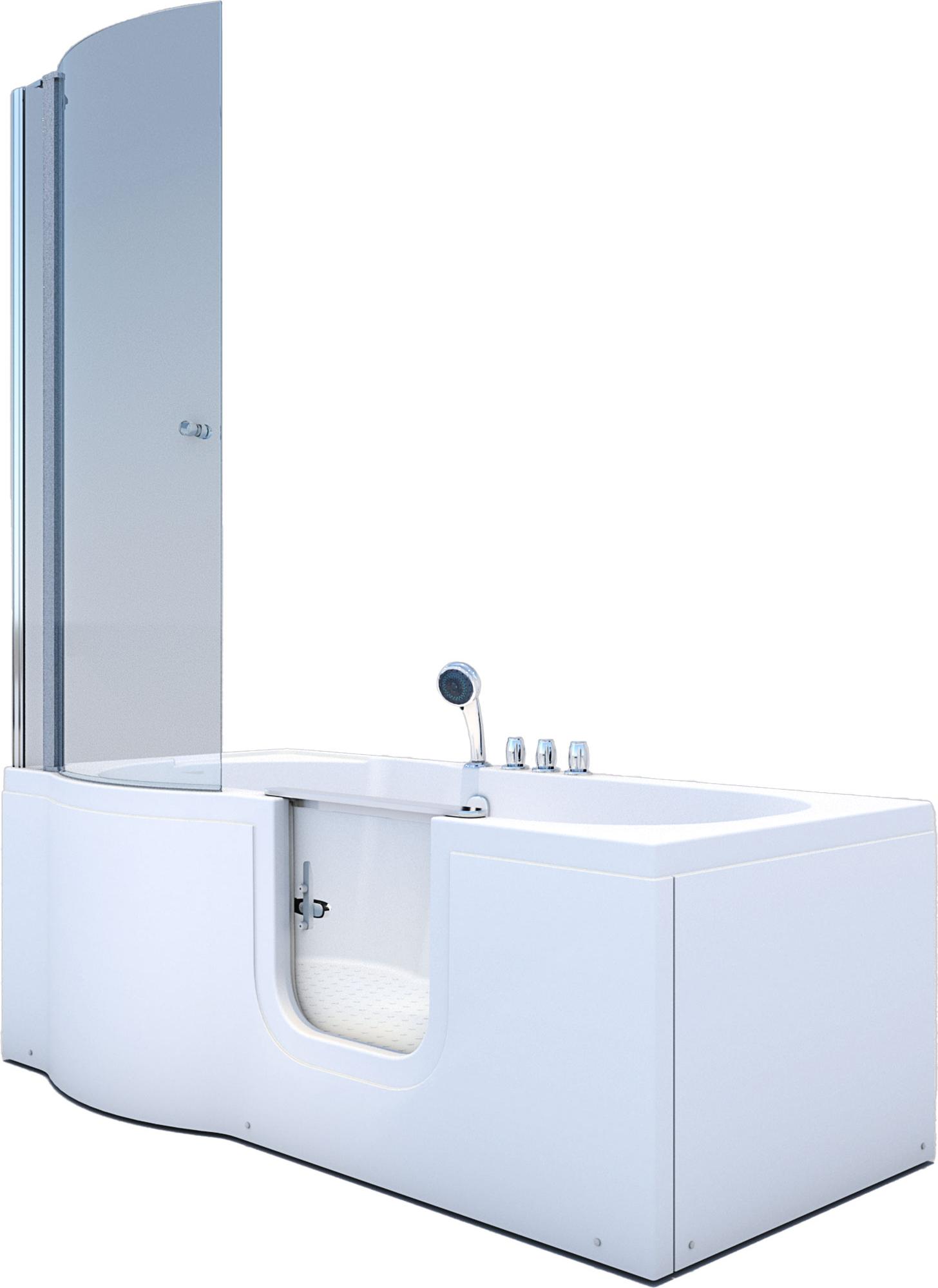 Seniorendusche und Badewanne mit Tür S12D-TH-R-EC Dusche 85x170cm