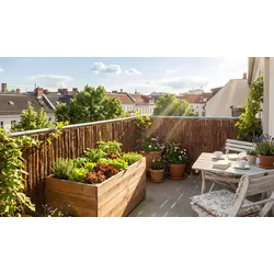 Rindenmatte 300 x 100 cm - Sichtschutzmatte aus Rindenstreifen, beidseitig natürlich, verzinkter Draht, ideal als Sichtschutz für Balkon & Garten