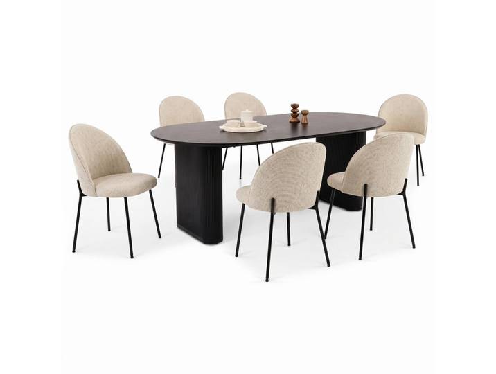 ESSGRUPPE DONOVAN CASSIE 7er Set schwarz