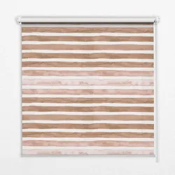ROLLO LICHTDURCHLÄSSIG 90x240 cm Braun bemalte Streifen