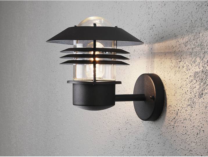 Konstsmide Modena Wandleuchte schwarz lackiertes Aluminium, klares Glas 7302-750