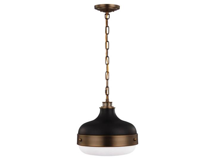 Elstead Lighting Hängeleuchte Cadence, Schwarz, Messingfarben, Metall, Glas, 48.3 cm, RoHS, Lampen & Leuchten, Innenbeleuchtung, Hängeleuchten, Pendelleuchten