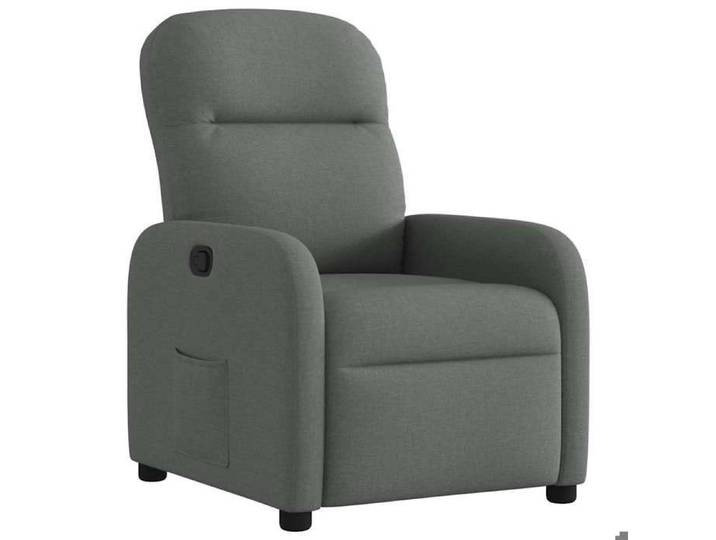 Remise Fauteuil Adulte - Gris - Fauteuil inclinable - 110 kg par siège - Poche latérale - Gris foncé - Tissu_scp76m