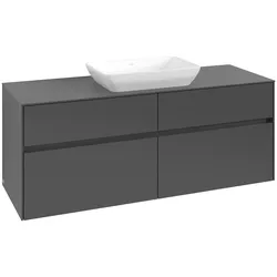 Villeroy & Boch Waschbeckenunterschrank Collaro, Graphite, 1400 x 500 mm, Höhe 548 mm, 4 Auszüge mit SoftClosing, integrierte Handgriffe