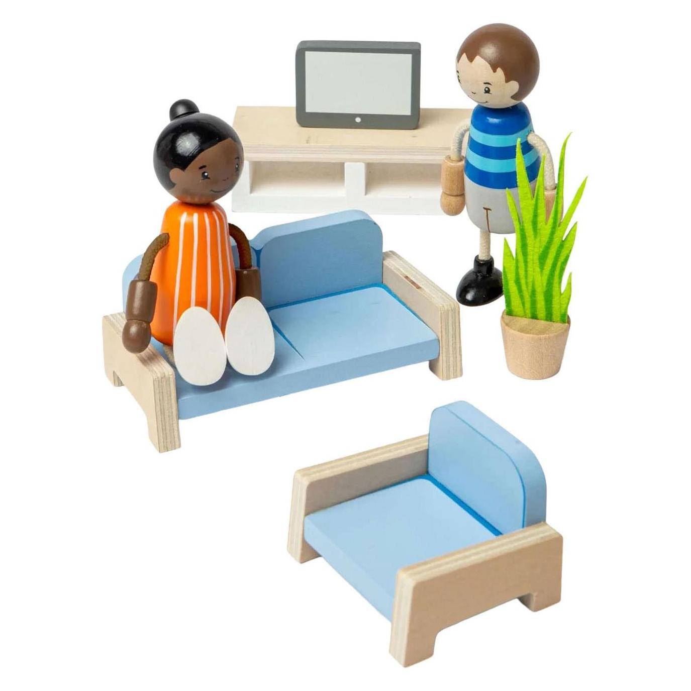 Bigjigs Puppenhausmöbel aus Holz, Wohnzimmer - 5-teilig. (69898532)