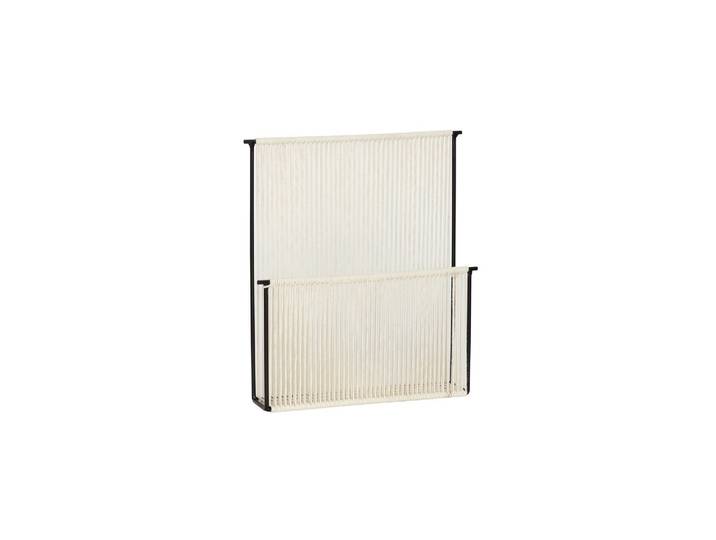 Porte-revue en coton blanc cassé et fer noir, cordes de coton - H