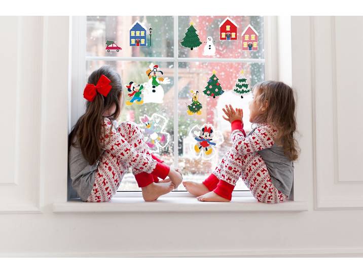 Fototapete KOMAR Fenstersticker - Disney Mickey Mouse Joyful - Grösse 30 x 30 cm , bunt, B:30m H:30m, Kunststoff, Tapeten, Fototapete