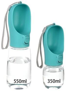 Inspire Select Portable Leakproof Dog Water Bottle With Food Grade Drinking Bowl Travel Pet Water Dispenser For Small, Medium & Large turquoise 18.6 Oz