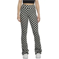 Urban Classics, Damen, Tights, Ladies Checked Boot Cut Leggings (S, XL), Schwarz