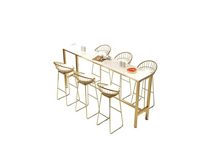 loeusjfnr Langer Bartisch Moderne Bar Tisch und Stühle Home Wohnzimmer Office gegen den Wall Milk Tea Shop ohne