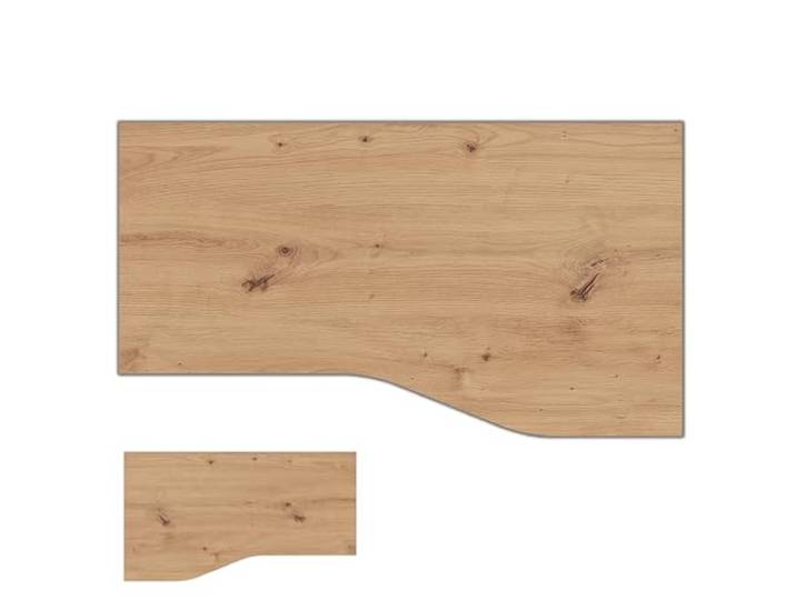 bümö Tischplatte 180x100 cm in Asteiche, Schreibtischplatte aus Holz, Holzplatte, Spanplatte kratzfest beschichtet, ABS-Kante, 120 kg Tragkraft für DIY Homeoffice Schreibtisch & mehr