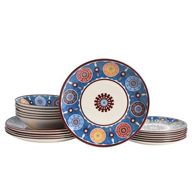 CreaTable Sumaya Blue Kombiservice 18-tlg Steingut