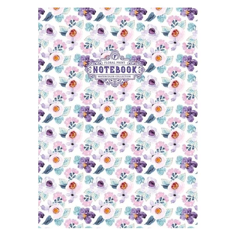 Fresh Dekoratives Notizbuch 64 Seiten kariert Blumen violett (Kariert, Harter Einband) (486585)