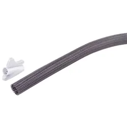 Flex Kabelkanal Set, selbstschließend, 3,75m, PET-Gewebe, mit Werkzeug - Durchmesser: 13mm - Farbe: Schwarz