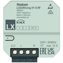 Theben 4800641 LUXORliving 1-fach Funk-Heizungsaktor UP LUXORliving H1 S RF
