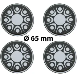 4 x Ø 65 mm Polymere Aufkleber / Stern-Optik / Nabenkappen, Felgendeckel