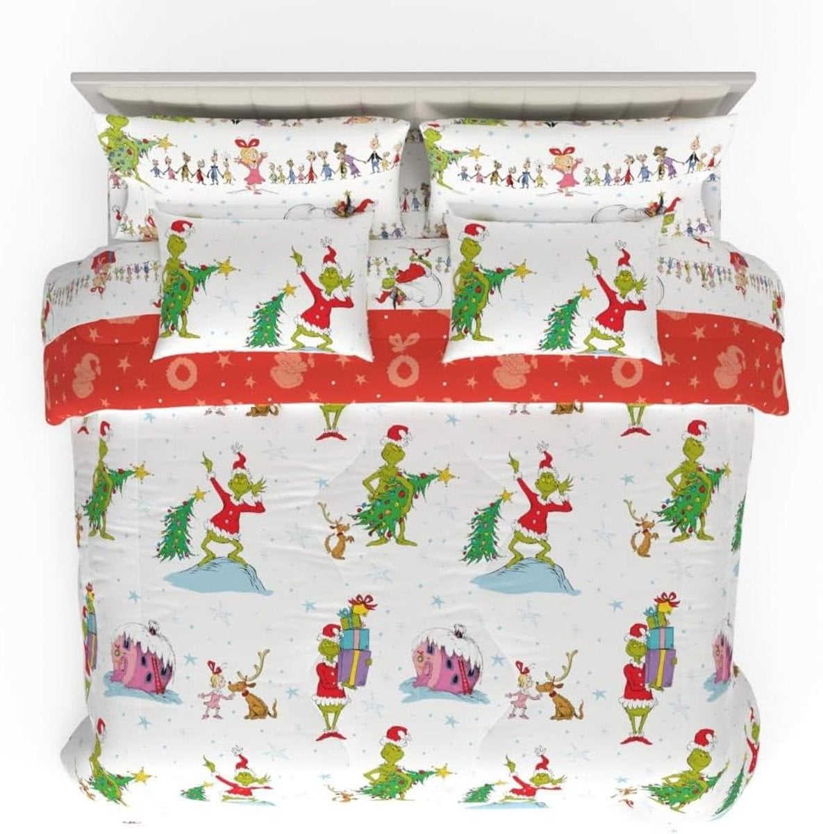 Kingsize Dekbedset met Omkeerbaar Lakenset in Multicolor met Feestdagen Sfeer