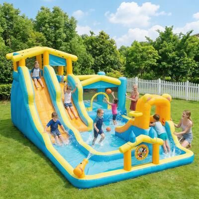 eclife Inflatable Bounce House with Blower Inflatable Water Park