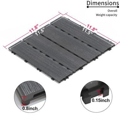 WPC wood plastic composite floor tiles, suitable for indoor and outdoor waterproof DIY splicing floor