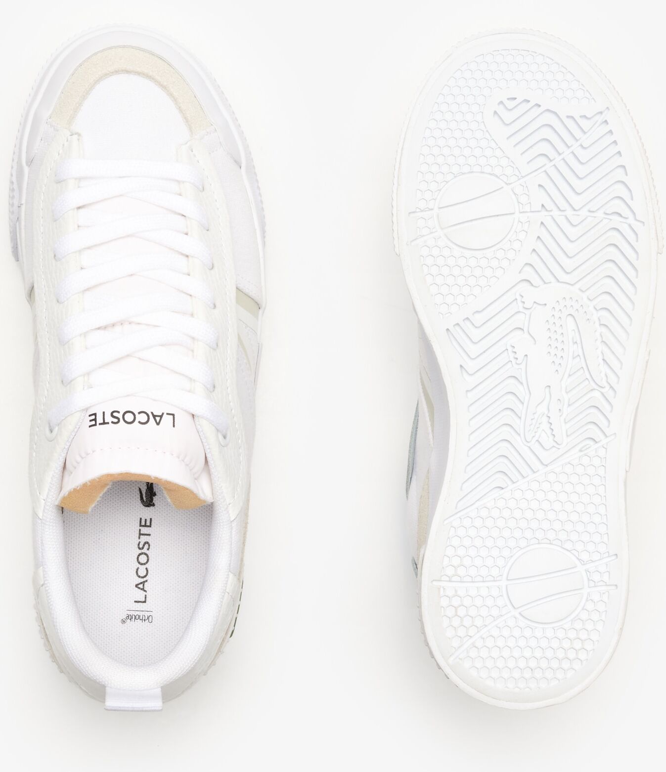 Sneaker LACOSTE "L004 PLATFORM 124 5 CFA", Damen, Gr. 42, weiß (wht, wht), Leder, Textil, Schuhe Sneaker