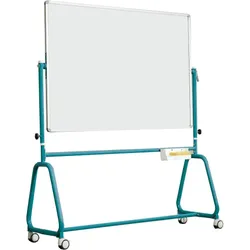 Fahrbares Whiteboard aus Stahl mit Rundrohrgestell, Serie 6 STW