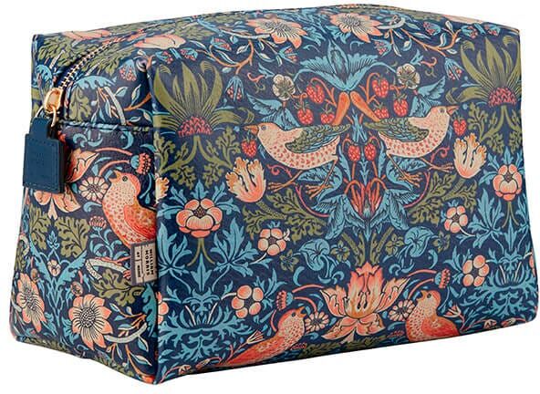 William Morris Strawberry Thief Large Blue Wash Bag