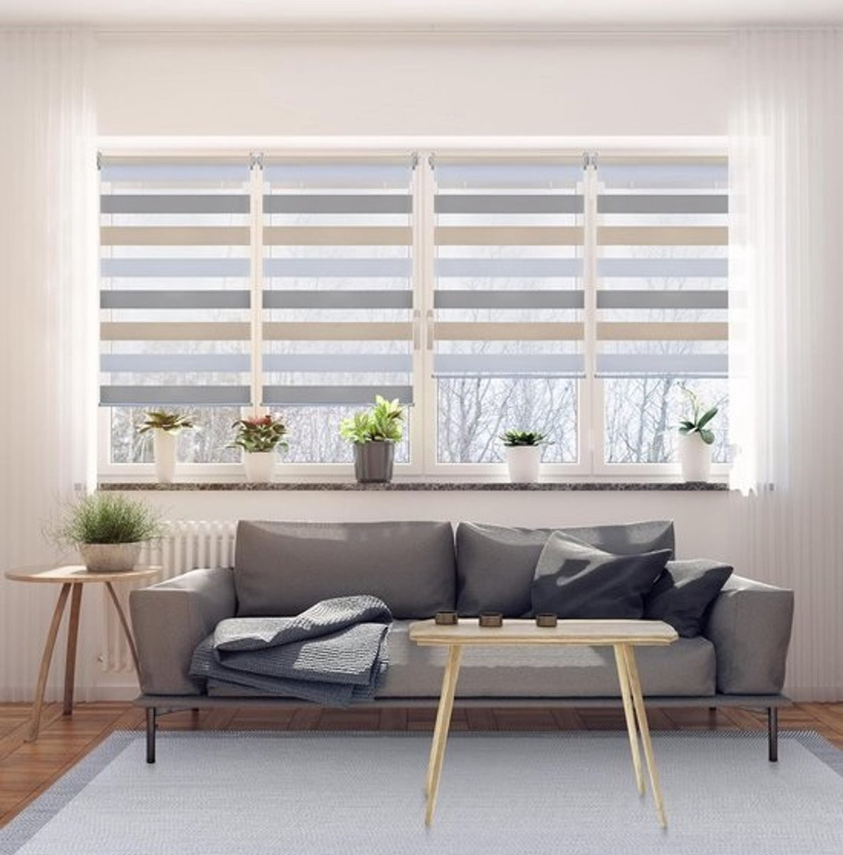 Day and night rolgordijn Double Light Control met EasyFix klemmontage zonder boren, 150 x 180 cm