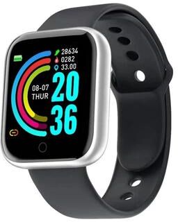 Uplift Essentials Multifunctional Fitness Sports Smartwatch silver Black Y68 D20