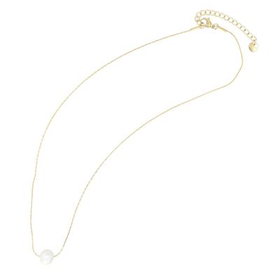 Kette ohne Anhänger ADELIA´S "Halskette aus Edelstahl mit Perle 43+5", gold, Halsketten, Damen, 48cm, Edelstahl, Schöne Geschenkidee zum Weihnachten
