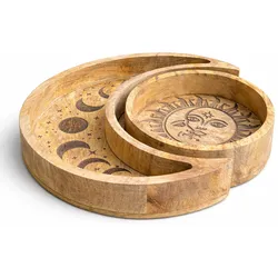 Moon Shaped Round Tray S/2