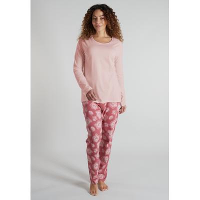 Pyjama GÖTZBURG, Damen, Gr. 40, rosa (rot, hell, allover), Single Jersey, Obermaterial: 100% Baumwolle, Homewear-Sets Pyjama