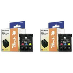 Peach Doppelpack Tintenpatronen color kompatibel zu Epson S020049