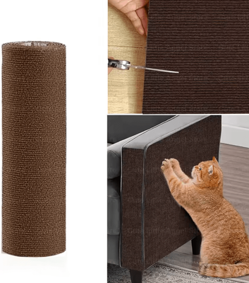Inspire Curations ScratchGuard DIY Cat Scratcher Mat Self Adhesive Sofa & Furniture Protector Roll brown