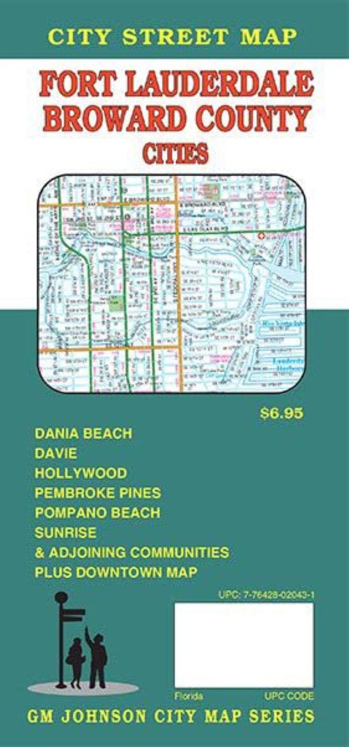 Plan des rues - Fort Lauderdale, Villes du comté de Broward, Hollywood, Pembroke Pines   GM Johnson
