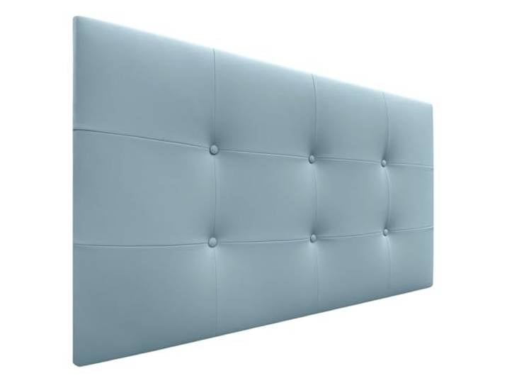 DHOME Kopfteil, gepolstertes Bett Kopfteil 8cm dick. Gepolstertes Kopfteil ACUALINE Stoff und Kunstleder. Bett-Kopfteile (Kuntsleder Hellblau, 95cm (Betten 80/90))