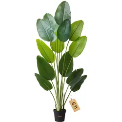 VEVOR Künstlicher Paradiesvogel, 1,8 m hoch, tropische Pflanzen mit 13 Stämmen & weißem Topf, Kunstseidenbaum, große Bäume für Dekoration von Veranden, Wohnzimmer, Terrassen Zuhause, Büro