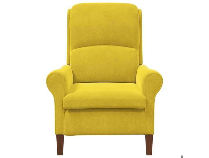 Confortable Fauteuil simple pour salon bureau chaise relax Jaune Velours__27832