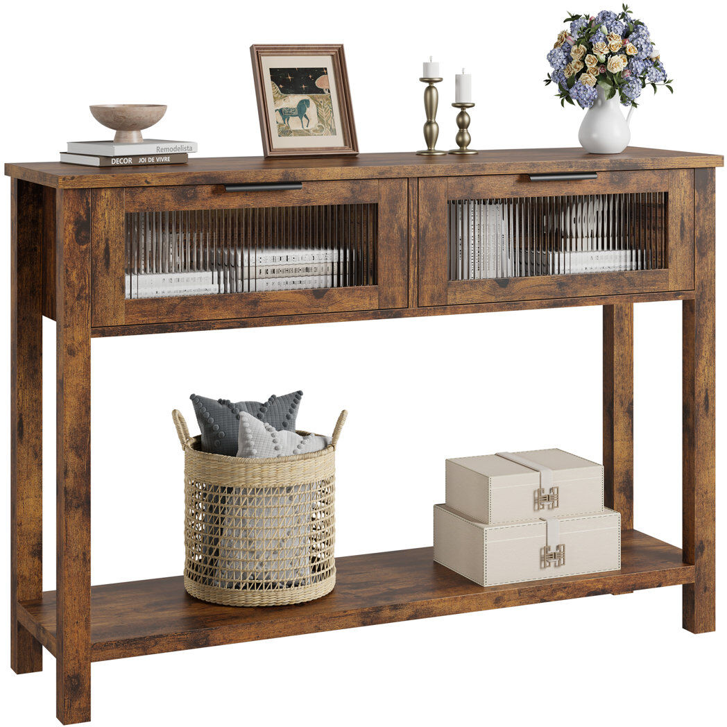 Brambly Cottage 110 cm W Console Table Brown/Brown/Brown 80cm H X 110cm W X 30cm D