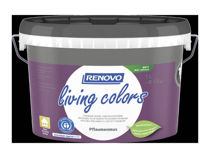 Renovo Living Colors Wand- und Deckenfarbe Pflaumenmus 1 l