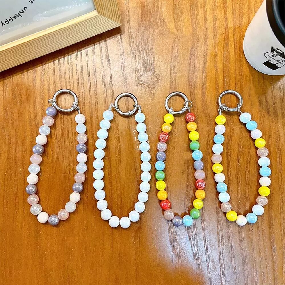 INF Regenbogen Candy Dopamin Perlen Handy Charm Kette - Acryl Schlüsselanhänger Taschenanhänger