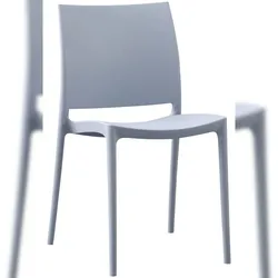 Décoshop26 - Stapelbarer Designerstuhl aus hellgrauem UV-beständigem Kunststoff – für Garten Terrasse und Innenbereich 10_0007892