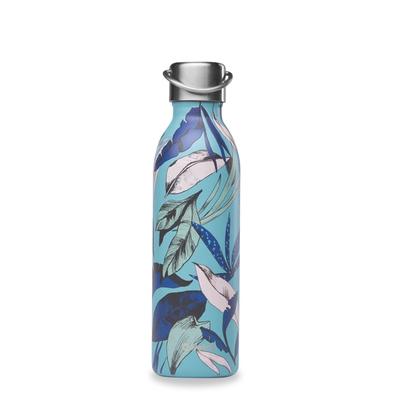 Isolierflasche Active Bahia Blau 600ml Edelstahl PP5-Struktur BPA-Frei Qwetch