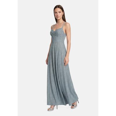 Abendkleid VERA MONT "Damen im Glitzer-Look", Damen, Gr. 34, Normalgrößen, silber (weiß, grau), Stoff, Obermaterial: 100% Polyester. Futter: 100% Polyester, figurbetont lang, herzförmiger Ausschnitt, Kleider Abendkleid