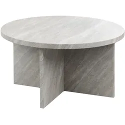 COUCHTISCH grau Steinoptik rund 80 cm Stanton
