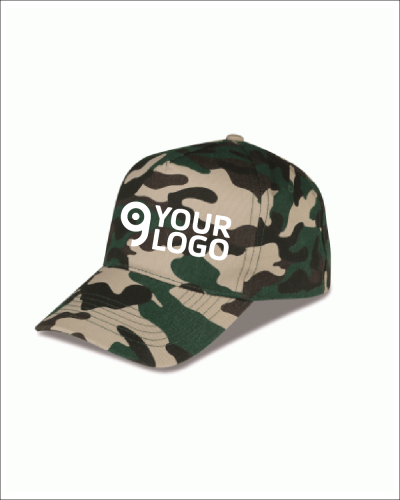 Cappellino Golf 5 Pannelli Camouflage con visiera Curva Personalizzate o neutre