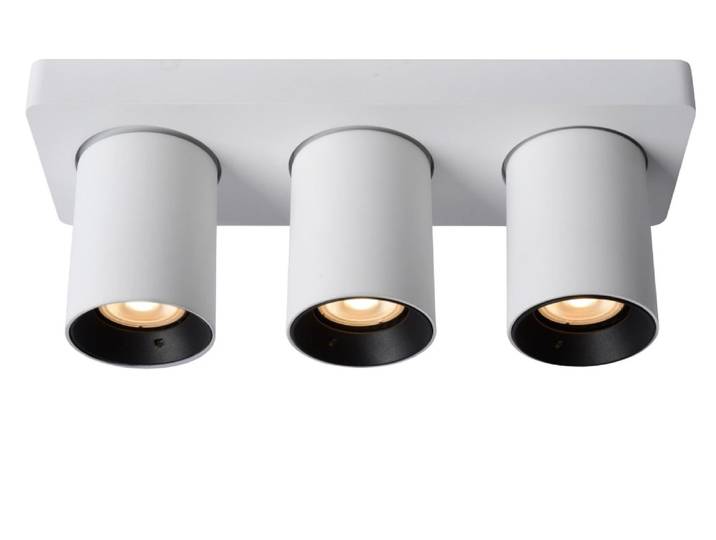 Spot métal 3 lumières blanc