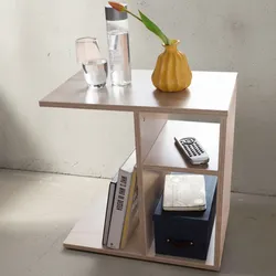 KADIMA DESIGN Beistelltisch ITTER Holz: Ablagefächer, 50x50x30 cm, kratzfest & wasserabweisend