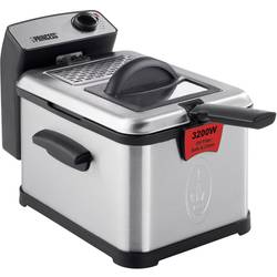 Princess Superior Kaltzonen Fritteuse 3 l 3200 W mit manueller Temperatureinstellung Edelstahl, Schwarz 01.183001.01.050